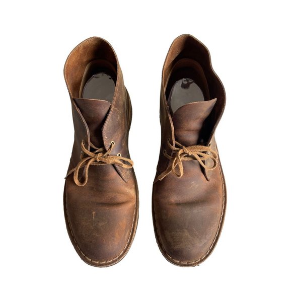 Clarks Men\'s Originals Desert Boots Brown Leather Lace Up Gumsole Size 9.5